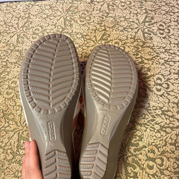 NEW Crocs 3 Inch Healed Sandals Womens Size 11 Mauve White - Picture 8 of 9